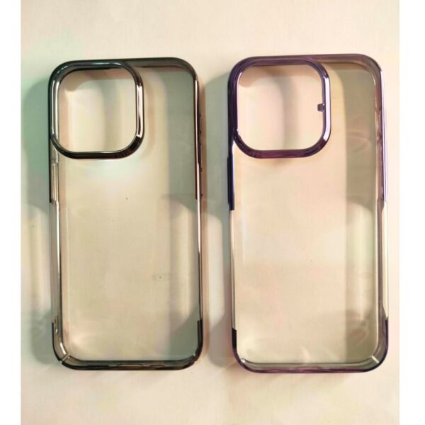 iPhone 15  Pro Transparent Chrome PC Hard Cover