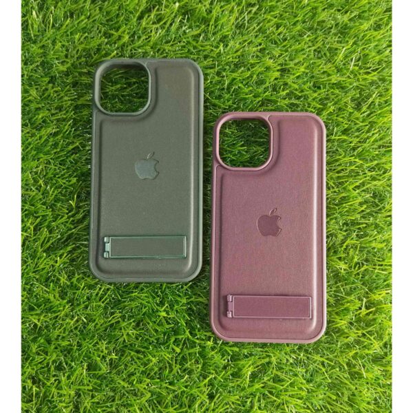 iPhone 15 Original Leather Stand Back Cover